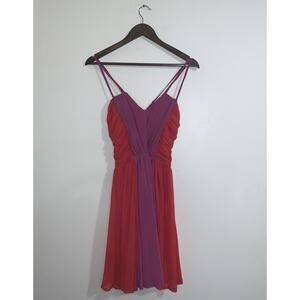 Sean Paul Orange Purple Cross Spaghetti Straps Mini Dress Size Medium